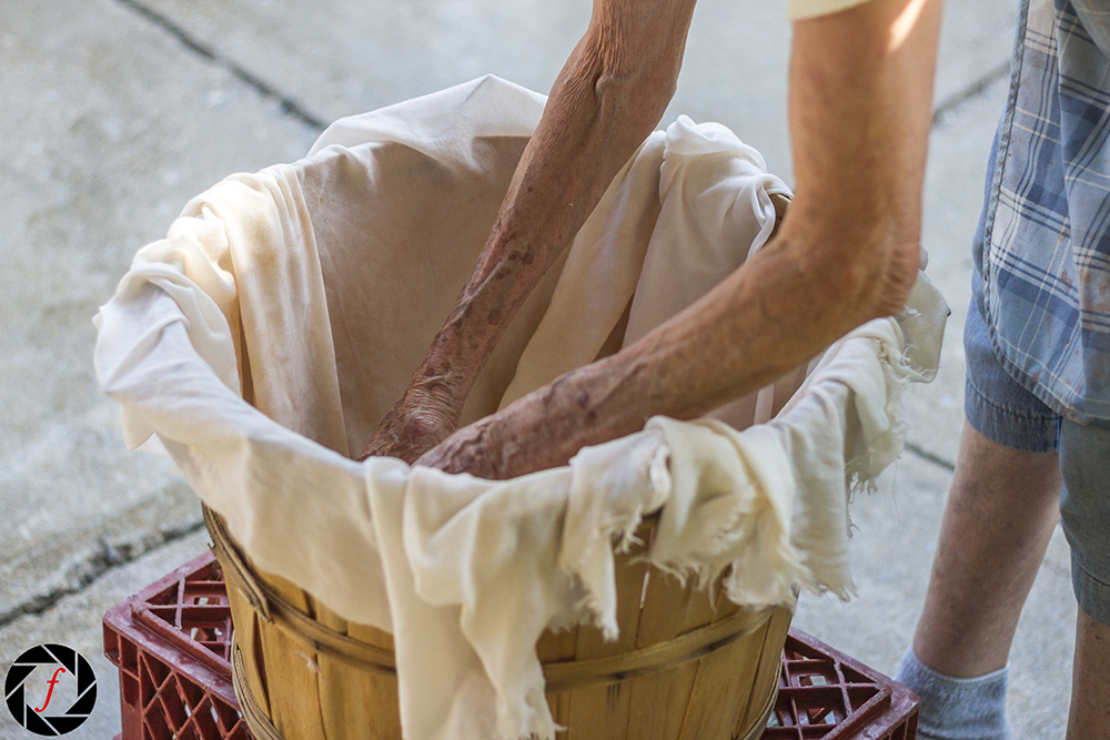 A cloth lined basket to drain out the water content